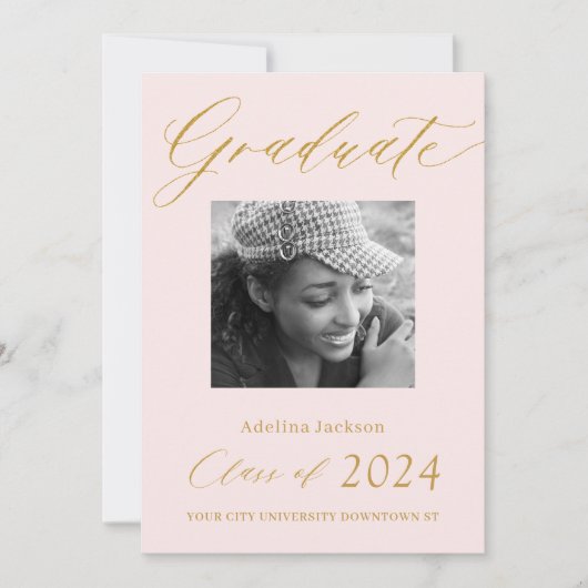 エレガント金ゴールド台本モダンタイポグラフィ 案内状