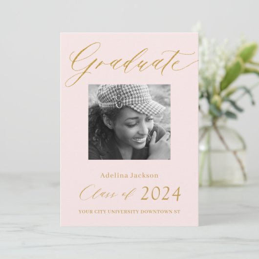 エレガント金ゴールド台本モダンタイポグラフィ 案内状 (スタンド正面)