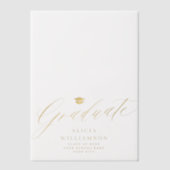 エレガント金ゴールド台本卒業 ベラム紙招待状 (正面)