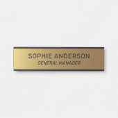 エレガント金ゴールド名前をカスタムする役職ドアの看板 サインプレート (正面)