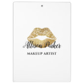 エレガント金ゴールド唇メイクアップアーティスト クリップボード (裏面)