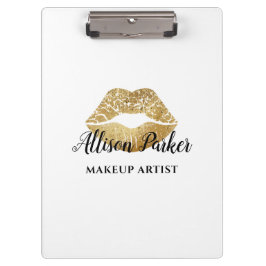 エレガント金ゴールド唇メイクアップアーティスト クリップボード