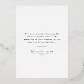 エレガント金ゴールド型写真卒業 箔招待状 (裏面)