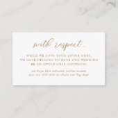 エレガント金ゴールド大人専用結婚の エンクロージャーカード (正面)