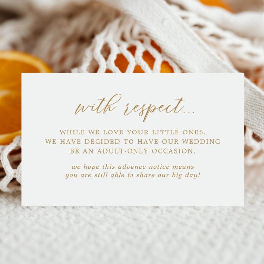 エレガント金ゴールド大人専用結婚の エンクロージャーカード