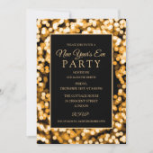 エレガント金ゴールド大晦日の灯り 招待状 (正面)