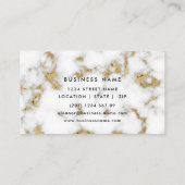 エレガント金ゴールド大理石フローラバラプロフェッショナル 名刺 (裏面)