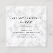 エレガント金ゴールド大理石鋏と髪型リスト スクエア名刺 (裏面)