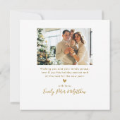 エレガント金ゴールド季節のごあいさつスクリプト4写真 シーズンカード (裏面)