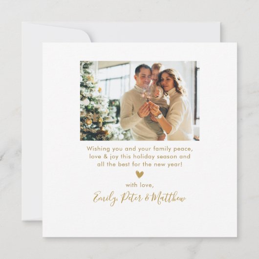 エレガント金ゴールド季節のごあいさつスクリプト4写真 シーズンカード (裏面)