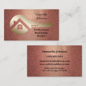 エレガント金ゴールド実在鍵Estate Broker Business Card 名刺 (正面/裏面)