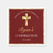 エレガント金ゴールド少年の確認ありがとう スタンダードカクテルナプキン (正面)