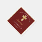 エレガント金ゴールド少年の確認ありがとう スタンダードカクテルナプキン (角)