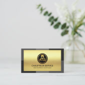 エレガント金ゴールド層灰色モノクロドライバ 名刺 (スタンド正面)