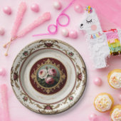 エレガント金ゴールド山花フローラセ結婚ラミック ペーパープレート (パーティー)