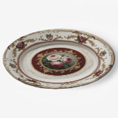 エレガント金ゴールド山花フローラセ結婚ラミック ペーパープレート (アングル)