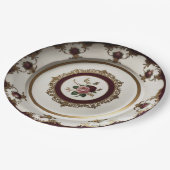 エレガント金ゴールド山花フローラセ結婚ラミック ペーパープレート (アングル)