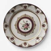 エレガント金ゴールド山花フローラセ結婚ラミック ペーパープレート (正面)