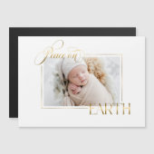 エレガント金ゴールド平和オン・アース写真 (正面/裏面)