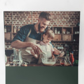 エレガント金ゴールド平和書道植物写真 三つ折りクリスマスカード (内部最初)