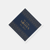 エレガント金ゴールド幾何アールデコデザイン スタンダードカクテルナプキン (角)