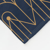 エレガント金ゴールド幾何アールデコデザイン フリースブランケット (角)