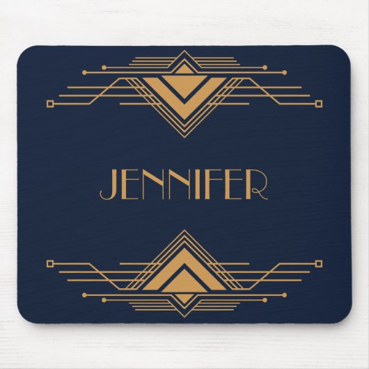 エレガント金ゴールド幾何アールデコデザイン マウスパッド (正面)