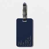 エレガント金ゴールド幾何アールデコデザイン ラゲッジタグ (裏面縦)