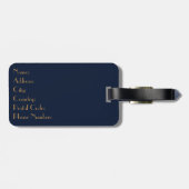 エレガント金ゴールド幾何アールデコデザイン ラゲッジタグ (裏面横)