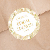 エレガント金ゴールド幾何アールデコブライダルシャワー ラウンドシール