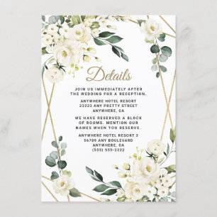 エレガント金ゴールド幾何フローラ結婚緑 エンクロージャーカード