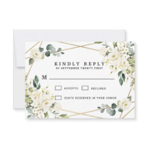 エレガント金ゴールド幾何フローラ結婚緑