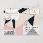 エレガント金ゴールド幾何三角形 インビテーションポストカード (裏面)