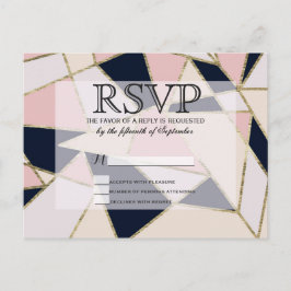 エレガント金ゴールド幾何三角形 インビテーションポストカード