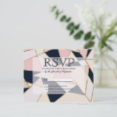 エレガント金ゴールド幾何三角形 インビテーションポストカード (スタンド正面)