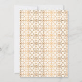 エレガント金ゴールド幾何学イスラム結婚教徒 招待状 (裏面)