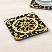 エレガント金ゴールド幾何学模様 コースター (左側)