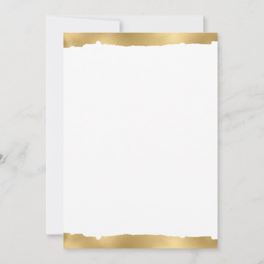 エレガント金ゴールド引き裂きエッジ白結婚式招待状 招待状 (裏面)