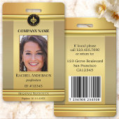 エレガント金ゴールド従業員の写真ID バッジ