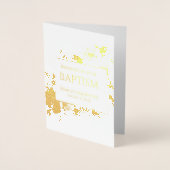 エレガント金ゴールド恵みが《キリスト教》洗礼式や命名式に実在表示 箔カード (正面)