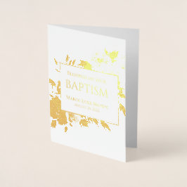 エレガント金ゴールド恵みが《キリスト教》洗礼式や命名式に実在表示 箔カード
