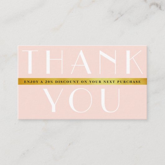 エレガント金ゴールド感謝してい取り外し 名刺 (正面)