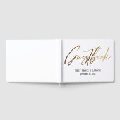 エレガント金ゴールド手書きシンプルゲストブック ゲストブック (全面)