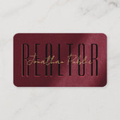 エレガント金ゴールド手書きスクリプト名不動産仲介業者 名刺 (正面)