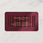 エレガント金ゴールド手書きスクリプト名不動産仲介業者 名刺 (裏面)