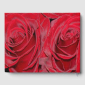 エレガント金ゴールド手書きタイポグラフィ赤バラ ゲストブック (裏面)