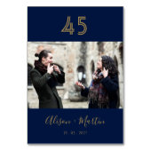 エレガント金ゴールド手札フォトテーブルカード テーブルナンバー (正面)