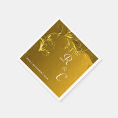 エレガント金ゴールド披露宴 スタンダードカクテルナプキン (角)