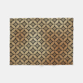 エレガント金ゴールド抽象芸術フローラ円パターン | フリースブランケット (正面(横))