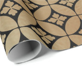 エレガント金ゴールド抽象芸術フローラ円パターン | ラッピングペーパー (ロールコーナー)